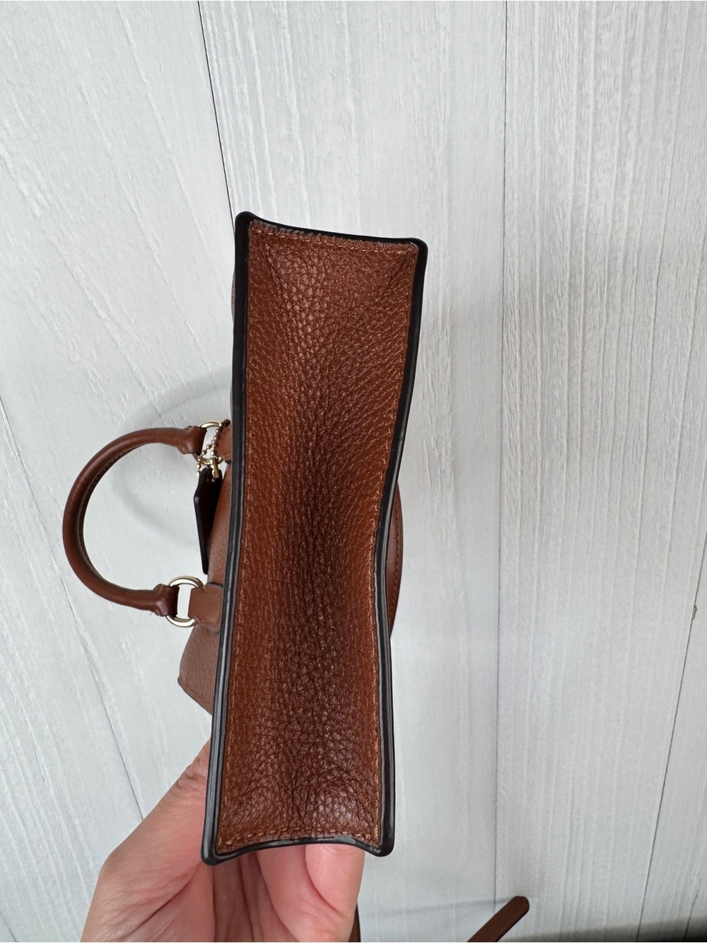Coach Brown Leather Mini Tote Crossbody - Picture 6 of 12